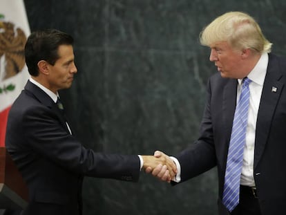 Pe&ntilde;a Nieto y Trump en su reuni&oacute;n el pasado agosto en M&eacute;xico