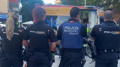 Agentes de la Policía Nacional y Municipal, por arma blanca en Virgen del Sagrario, en Ciudad Lineal de Madrid.