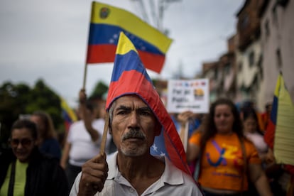 Protesta en Caracas (Venezuela), en agosto de 2025.
