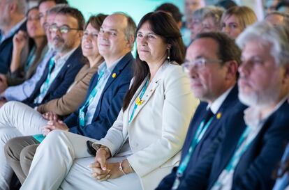 Congreso de Junts en Calella, con Jordi Turull, Laura Borràs, Josep Rull. Foto: Gianluca Battista