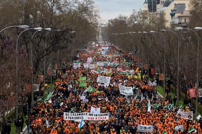 Manifestacion en defensa del mundo rural en Madrid.