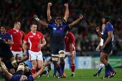 Los franceses celebran el pase a la final ante Gales.
