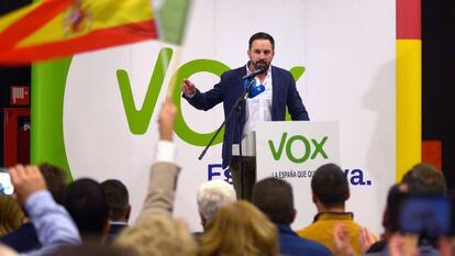 Santiago Abascal en Granada durante la campaña electoral andaluza.