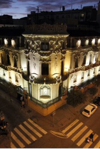 Fachada de la sede madrileña de la SGAE.