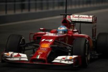 Fernando Alonso, a los mandos de su Ferrari.