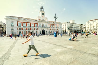 Vista de la Puerta del Sol, el domingo. 