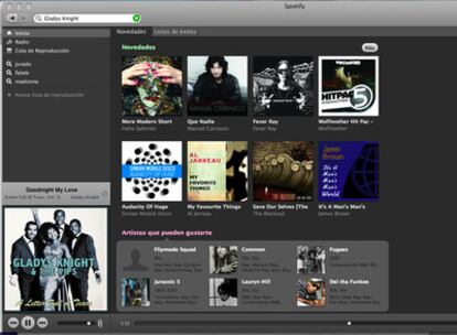 Pantallazo de Spotify, la radio <i>online</i>.