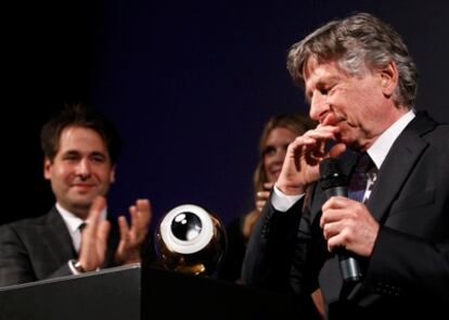 El director de cine Roman Polanski, muy emocionado, en la entrega del premio Tribute Award, en el Festival Internacional de Cine de Zúrich.
