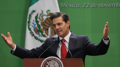 El presidente Enrique Peña Nieto, en un acto en Ciudad de México en noviembre.