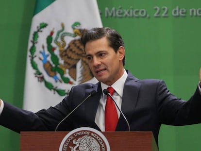 El presidente Enrique Peña Nieto, en un acto en Ciudad de México en noviembre. 