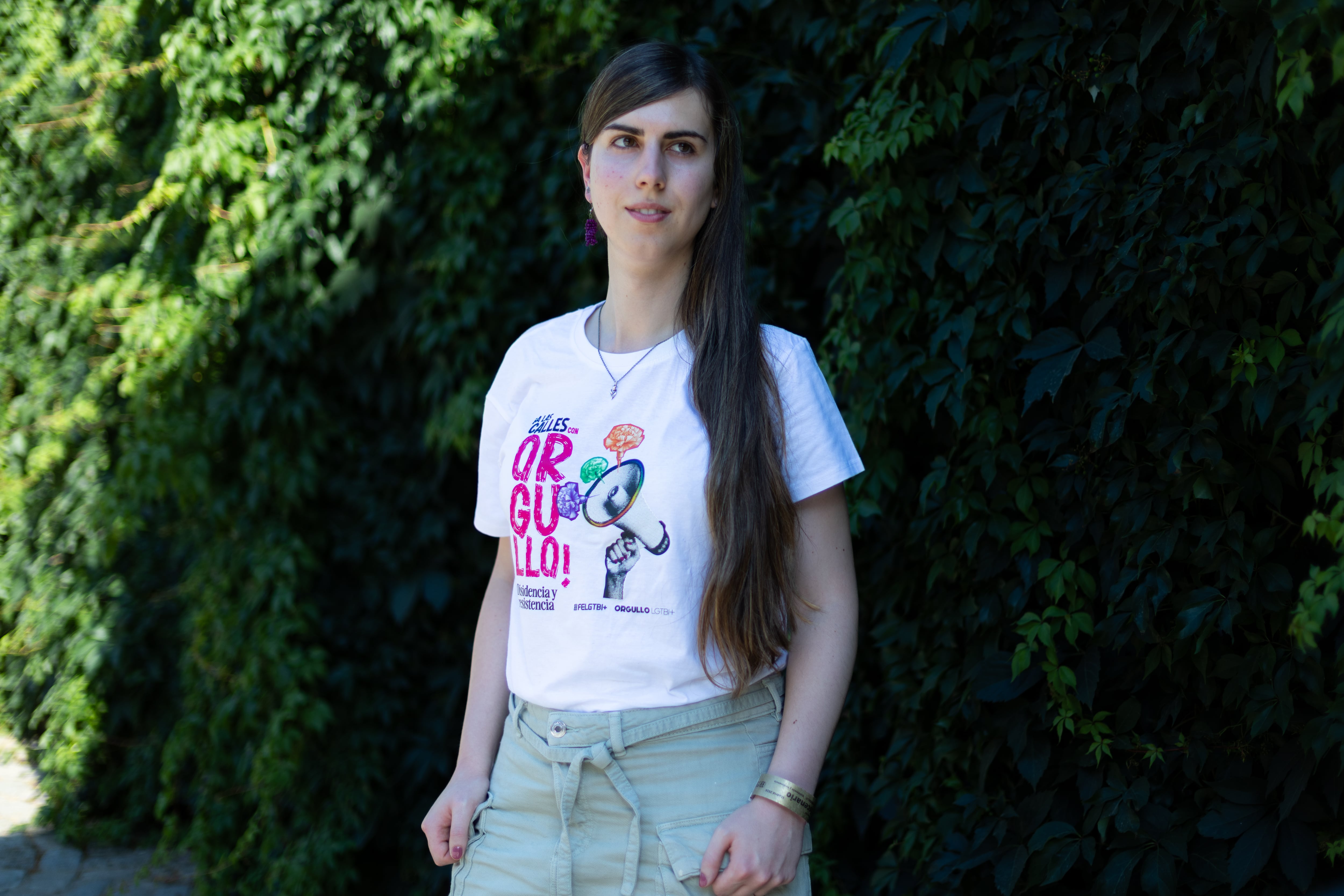 Marta Alonso, este sábado antes de la manifestación del Orgullo en Madrid.