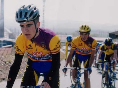 Abellán y Contador en la subida de Añover de Tajo en 2000.