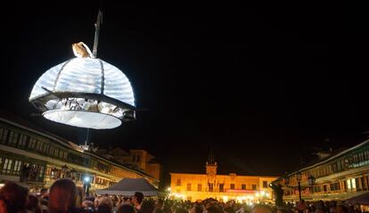 El espectáculo 'Quixote', en la Plaza Mayor de Almagro, el pasado jueves.