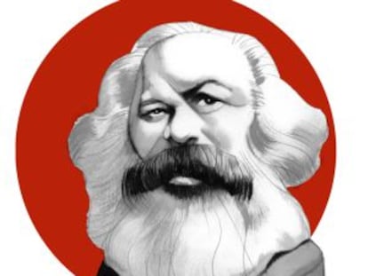 Ilustración de Marx realizada por Fernando Vicente para el libro 'El manifiesto comunista', editado por Nórdica.