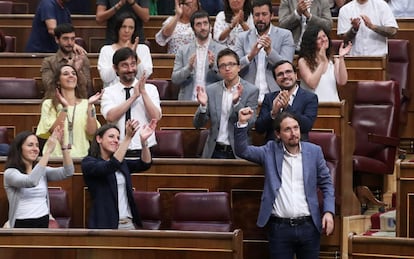 Pablo Iglesias durante el debate.