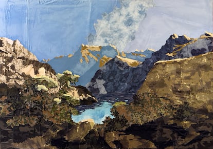 'Timeless Landscape 10' (2023) está inspirado en 'Am Urnersee', de Alexandre Calame.