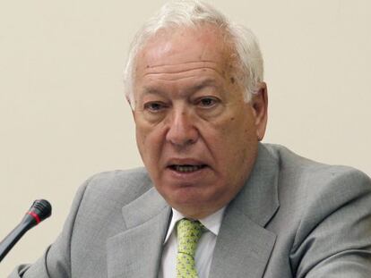 José Manuel García-Margallo, durante su comparecencia ante la Comisión Mixta de la UE.