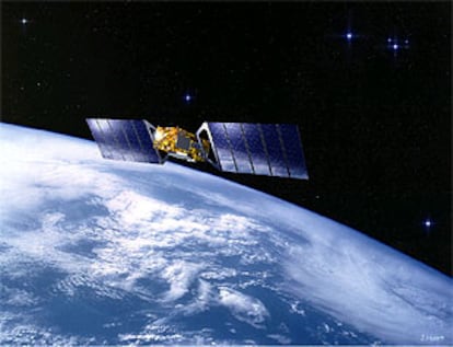 Representacióna artística de un satélite de Galileo.