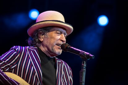 El cantautor Joaquín Sabina, durante el concierto del pasado mes de abril en Las Palmas.