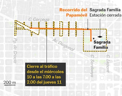 Traffic cuts and public transport lines affected in Barcelona during the Pope's visit | News from Catalonia