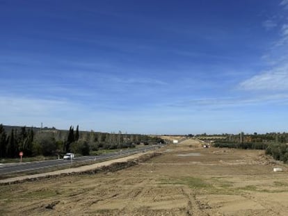 Obras de la autovía A-32, en Jaén.