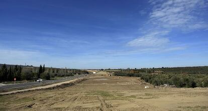 Obras de la autovía A-32, en Jaén.