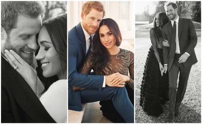 Enrique de Inglaterra y Meghan Markle, en las tres fotos oficiales realizadas por Alexi Lubomirski.