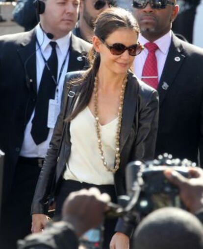 Katie Holmes, a su llegada a la Semana de la Moda de Nueva York.