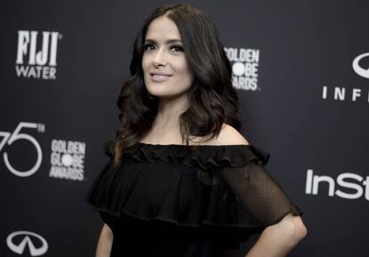 Salma Hayek, no Globo de Ouro 2015. 