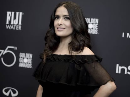 Salma Hayek, en los Globos de Oro de 2015.