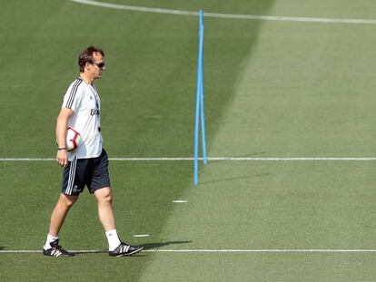 Lopetegui en el último entrenamiento previo al partido contra el Getafe.