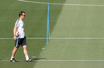 Lopetegui en el último entrenamiento previo al partido contra el Getafe.