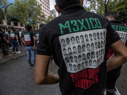 Marcha por los cuatro años del 'caso Ayotzinapa'.
