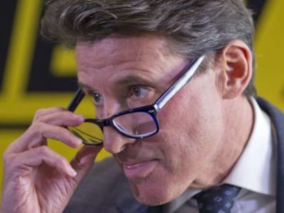 Sebastian Coe en una rueda de prensa en diciembre de 2014.