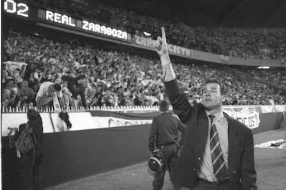 Víctor Fernández, el día que ganó la Recopa en París.