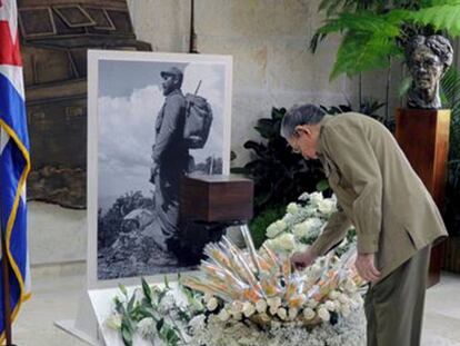 Ra&uacute;l Castro en el homenaje luctuoso a su hermano Fidel.