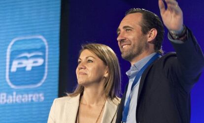 Dolores de Cospedal junto al presidente de Baleares, José Ramón Bauzá.