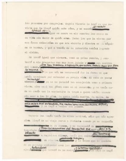 Borrador mecanografiado y con correcciones de Gabriel García Márquez del epílogo de 'Crónica de una muerte anunciada'. 1980.