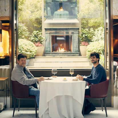 Ballarín (derecha) y Zeberio, en el restaurante Saddle en Madrid