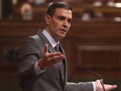 El presidente del Gobierno, Pedro Sánchez, en el Congreso de los Diputados.