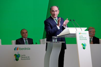 Ignacio Galán, durante la junta de accionistas.