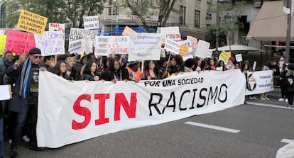 A street march against racism in Madrid in 2017.