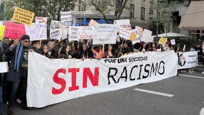 Manifestaci&oacute;n contra el racismo en Madrid en 2017.