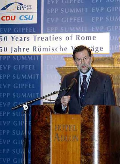 Mariano Rajoy, ayer en Berlín.