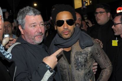 Philippe Starck y Lenny Kravitz, en la Feria de Mil&aacute;n. 