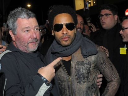 Philippe Starck y Lenny Kravitz, en la Feria de Mil&aacute;n. 
