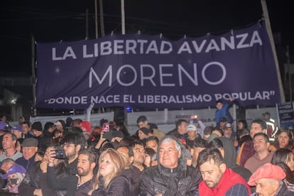 Seguidores de Milei en el evento de cierre este miércoles.