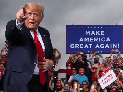 El presidente Trump, en un acto de campaña.