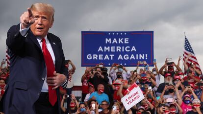 El presidente Trump, en un acto de campaña.