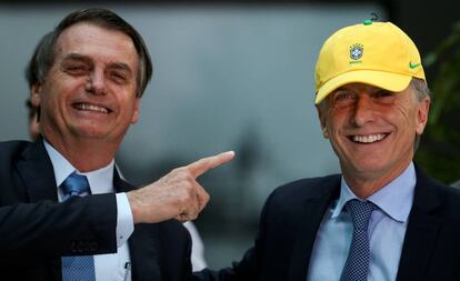 Jair Bolsonaro y Mauricio Macri el pasado jueves.